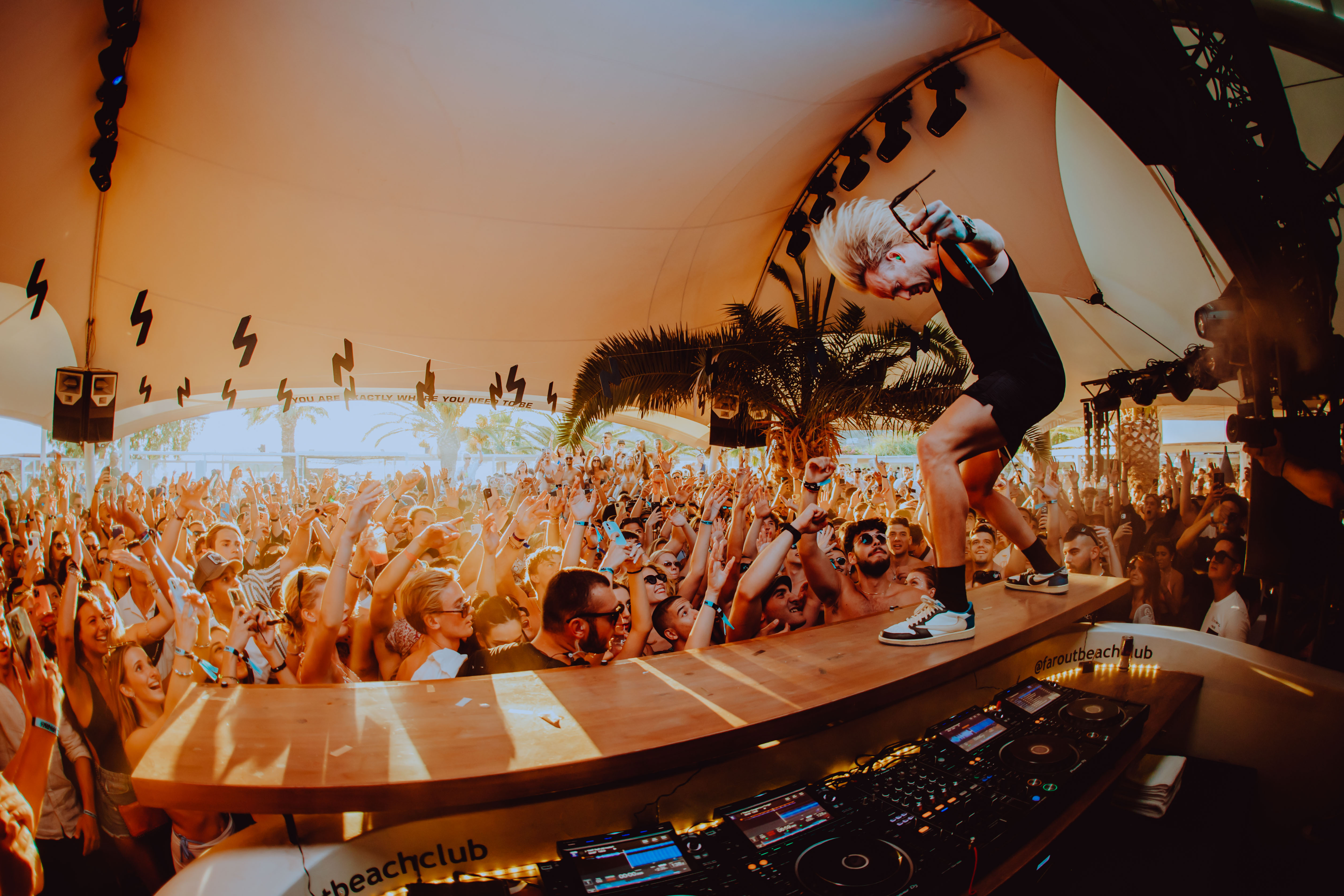 Beach club crowd